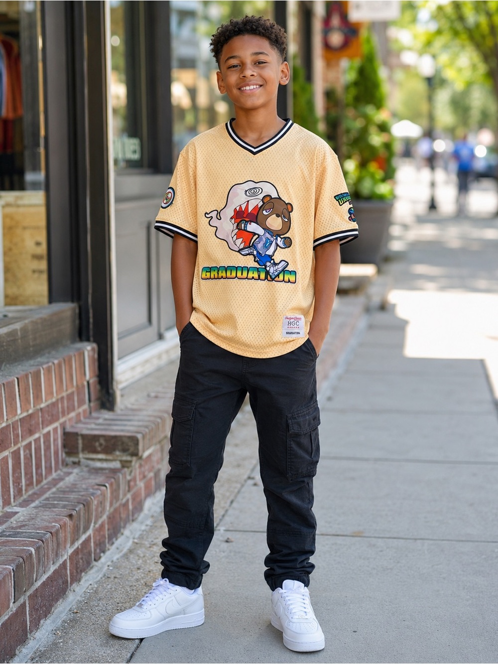 Kids' Golden Graphic Jersey Tee with Mascot Detail